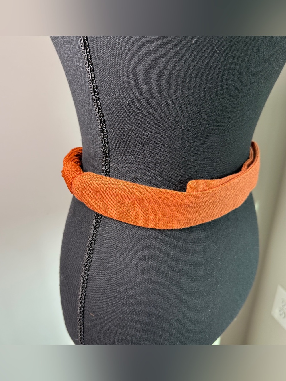 Vintage Rust Macrame Rope Knot Belt | Boho Wide Waist Belt | Burnt Sienna | S/M - Picture 3 of 6